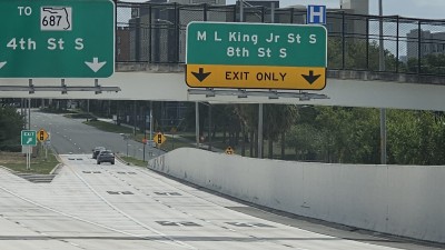 Looking eastbound on I-175 at MLK exit (March 2026 photo)