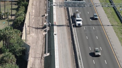 Image showing construction activities along westbound I-4 after SR 574 (MLK) entrance ramp (Photo March 2026)