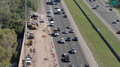 Image showing drainage work along westbound I-4 after SR 574 (MLK) entrance ramp (Photo March 2026)