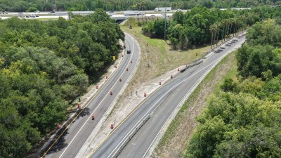 Image showing preliminary construction activities along eastbound I-4 approaching the ramps to I-75 (Photo May 2026)