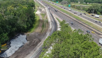 Image showing preliminary construction activities along eastbound I-4 approaching the ramps to I-75 (Photo May 2026)