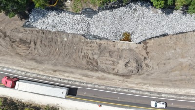 Image showing preliminary construction activities along eastbound I-4 approaching the ramps to I-75 (Photo May 2026)