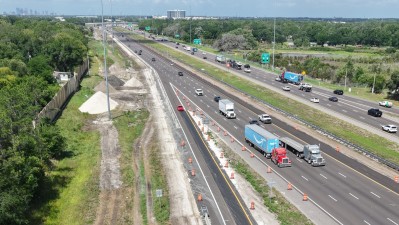 Image showing preliminary construction activities along eastbound I-4 approaching the ramps to I-75 (Photo May 2026)