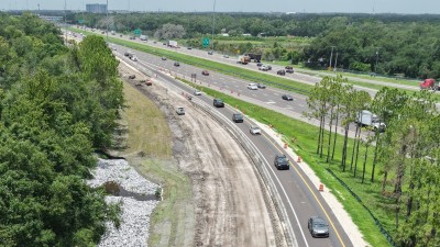 Image showing base work along eastbound I-4 approaching the ramps to I-75 (Photo July 2026)