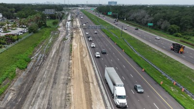 Image showing base work along eastbound I-4 approaching the ramps to I-75 (Photo July 2026)