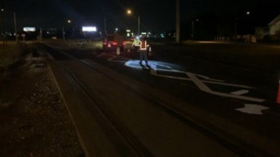 Railroad Dynamic Envelope Striping at Dale Mabry Highway / US 41 area in Pasco County - October 15, 2020