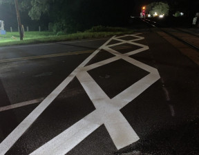 Railroad Dynamic Envelope Striping on SR 575 in Pasco County - October 12, 2020