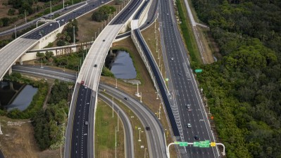 Aerial view of WB SR 60 Memorial Hwy showing newly opened entrance ramp to Independence Parkway (December 2025 photo)