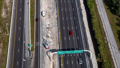 Westbound SR 60 widening from Spruce St/TIA to Memorial Highway (January 2024)