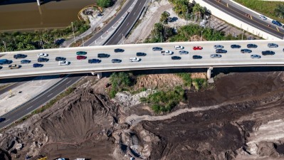 Westbound SR 60 widening from Spruce St/TIA to Memorial Highway (February 2024)