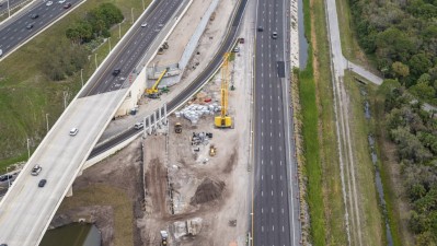 Westbound SR 60 widening from Spruce St/TIA to Memorial Highway (March 2024)