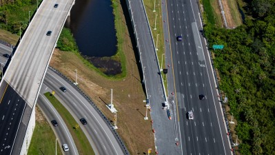 View of SR 60 showing newly constructed entrance ramp to westbound Independence Parkway (November 2025)