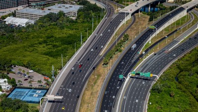 View of SR 60 showing newly paved westbound travel lanes (November 2025)