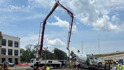 Image showing concrete pour preparation work along Lemon Street (Photo July 2026)