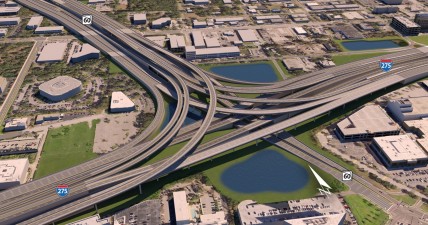Ultimate build-out of the Tampa’s Westshore Interchange Project looking from SW to NE