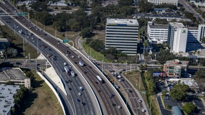 I-275 northbound and southbound over Westshore Boulevard (February 2026 photo)