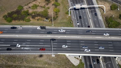 I-275 northbound and southbound lanes over SR 60 (Memorial Hwy) looking west (February 2026 photo)