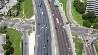 Image of northbound and southbound I-275 over Westshore Boulevard (Photo June 2026)