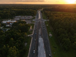 Looking west over US 98/SR 50 toward the Mondon Hill Rd. / Spring Lake Highway intersection (6-11-2026 photo)