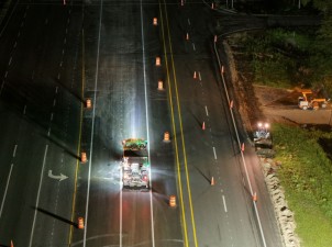 Striping work during an overnight work shift (6-15-2026 photo)