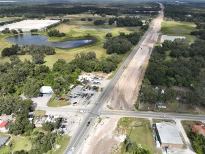 Looking north over US 301 at the Trilby Road / SR 575 intersection (10-15-2025 photo)