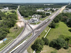 Looking northwest at construction in the US 301 / US 98 intersection area (6-17-2026 photo)