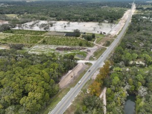 Looking northwest over US 301 at construction north of Johnny B Road (10-15-2025 photo)
