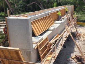 Work on the new US 301 southbound bridge over the Withlacoochee River (7-2-2026 photo)
