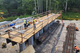 Work on the new US 301 southbound bridge over the Withlacoochee River (7-2-2026 photo)