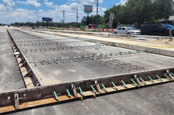 Forms in place getting ready to place concrete for new US 301 roadway south of SR 50 (7-2-2026 photo)