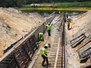 Building a box culvert to move storm water runoff (7-2-2026 photo)
