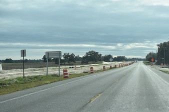Looking south at the cleared corridor on the east side of US 301, south of SR 50 (12-9-2025 photo)