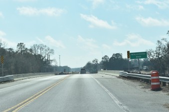 Looking south on US 301 at early work at the Withlacoochee River (2-5-2026 photo)