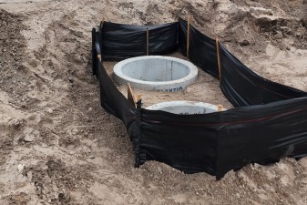 Drainage structure installation on the east side of US 301, north of SR 50 (3-16-2026 photo)