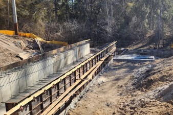 Box culvert construction on the east side of US 301, south of the Withlacoochee River (2-13-2026 photo)