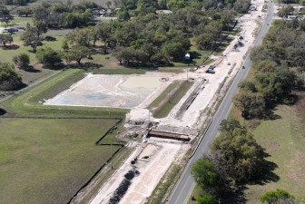 Box culvert construction on US 301, north of Trilby Road (3-19-2026 photo)