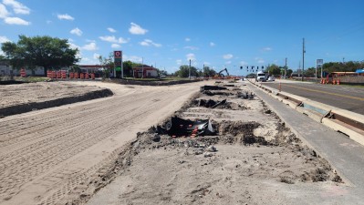 Looking south at US 301 widening work just north of SR 50 (4-2-2026 photo)