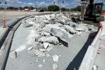 Concrete pavement removal on the corner of US 301 and SR 50 (4-1-2026 photo)