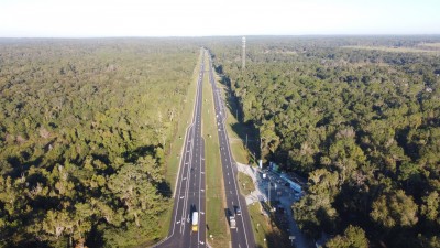 Looking west at completed resurfacing west of Olympia Road (10-15-2025 photo)