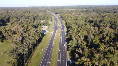 Looking west at completed resurfacing west of Dorsey Smith Road (10-15-2025 photo)