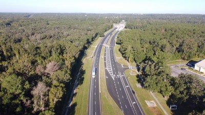 Looking west at completed resurfacing from Hidden Valley Road to the west end of the project (10-15-2025 photo)