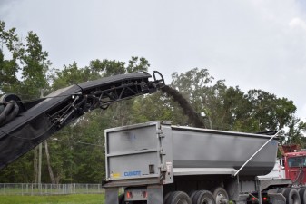 Milled asphalt will be trucked away (7-21-2025 photo)