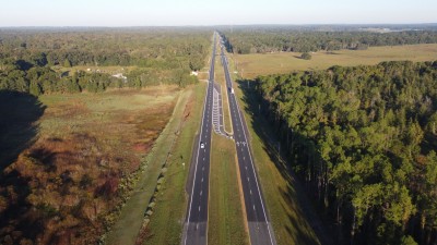 Looking west at completed resurfacing west of Mondon Hill Road (10-15-2025 photo)