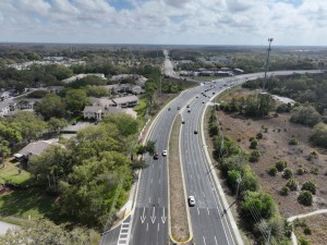 Looking east over SR 54 at Old Mill Pond Drive (3-7-2026 photo)