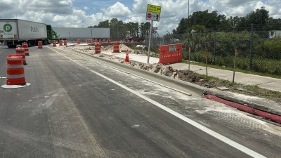 Image of concrete curb work on County Line Road approaching ramps to I-4 (Photo June 2026)