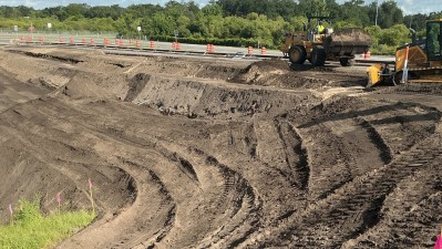 Image of subgrade work along I-4 ramps from County Line Road looking westbound (Photo June 2026)