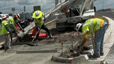 Image of concrete curb work on County Line Road looking south (Photo June 2026)