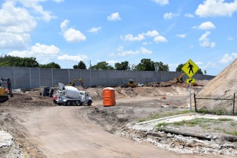 Construction is very active in the northwest corner of the I-275 and 54th Ave N interchange (5-21-2026 photo)