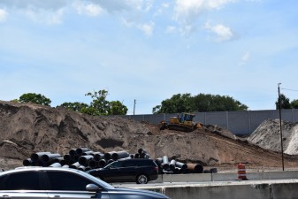 Interchange ramps are being reconstructed at southbound I-275 and 54th Ave N (5-21-2026 photo)