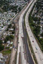 Looking north over I-275, just north of the 38th Avenue N interchange (7-15-2026 photo)